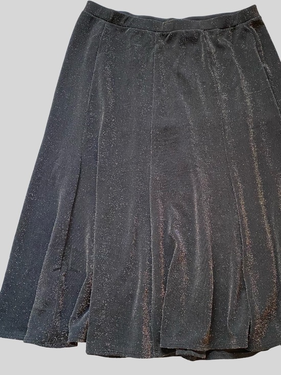 Chico's Travelers Hot Fudge Metallic Glam Jordie Holiday Party Skirt- Sz 3 (XL) - Picture 1 of 15